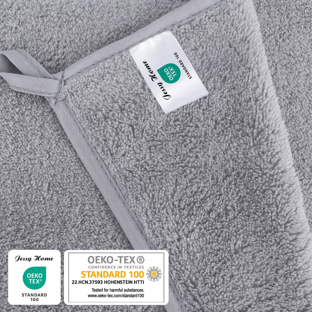 4 Pack Oversized Bath Sheet Towels 700 GSM Ultra Soft Light Gray Bath Towel Set